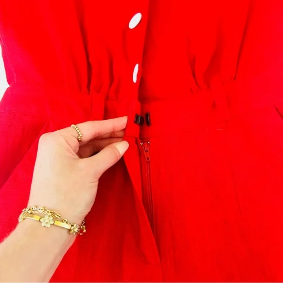 NWOT Musier Paris Laura Jumpsuit in Red 36 - Picture 6 of 10